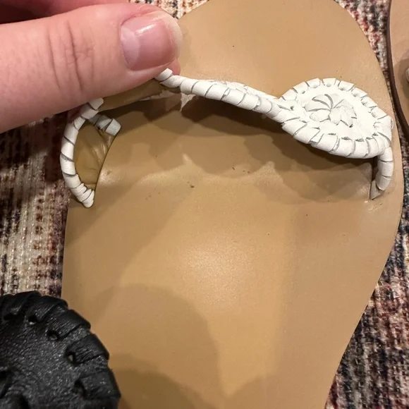 Jack Rogers Lauren Colorblock Black and White Sandal size 9.5 medium width 9.5M - Picture 3 of 5